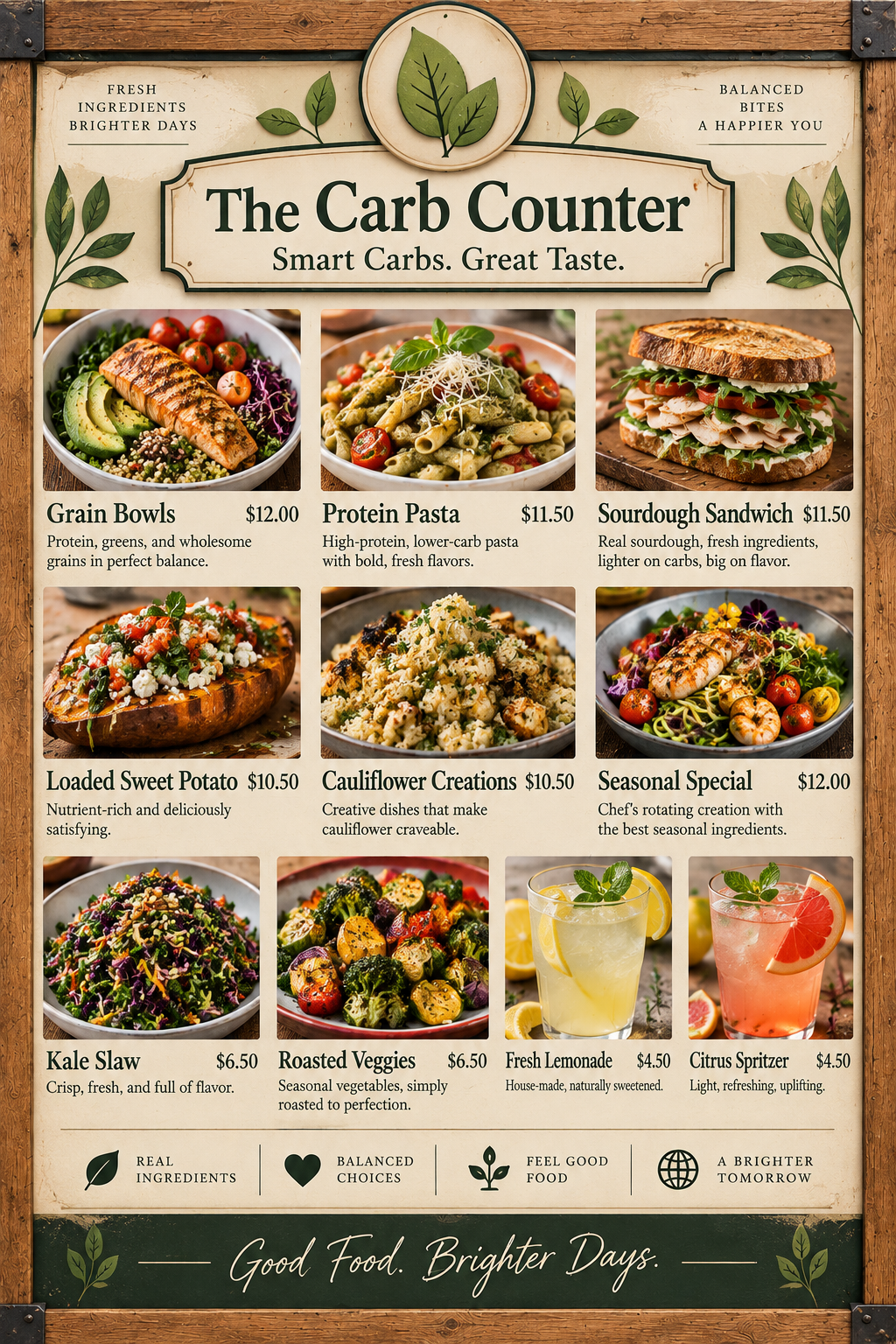 The Carb Counter full-color menu